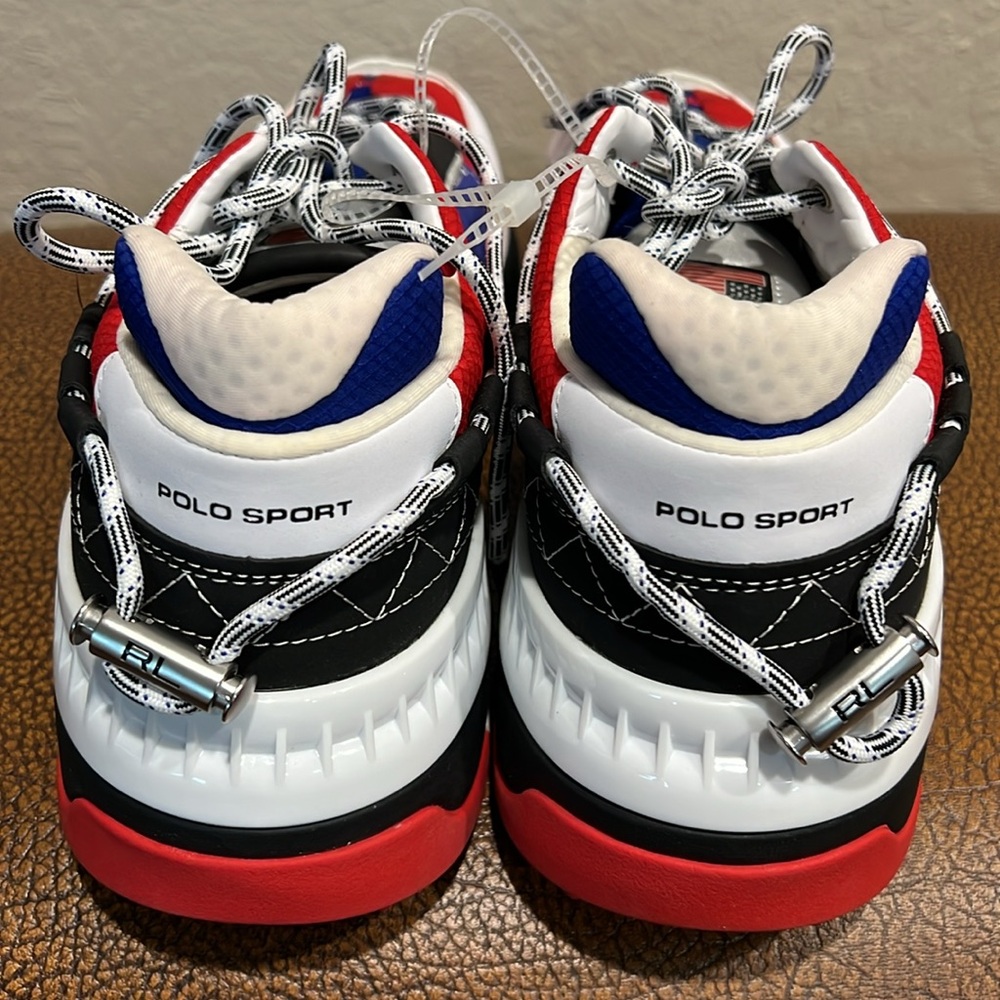 Brand New Ralph Lauren’s Polo Sport PS200 Casual Sneakers Red, White & Purple! - Picture 4 of 12